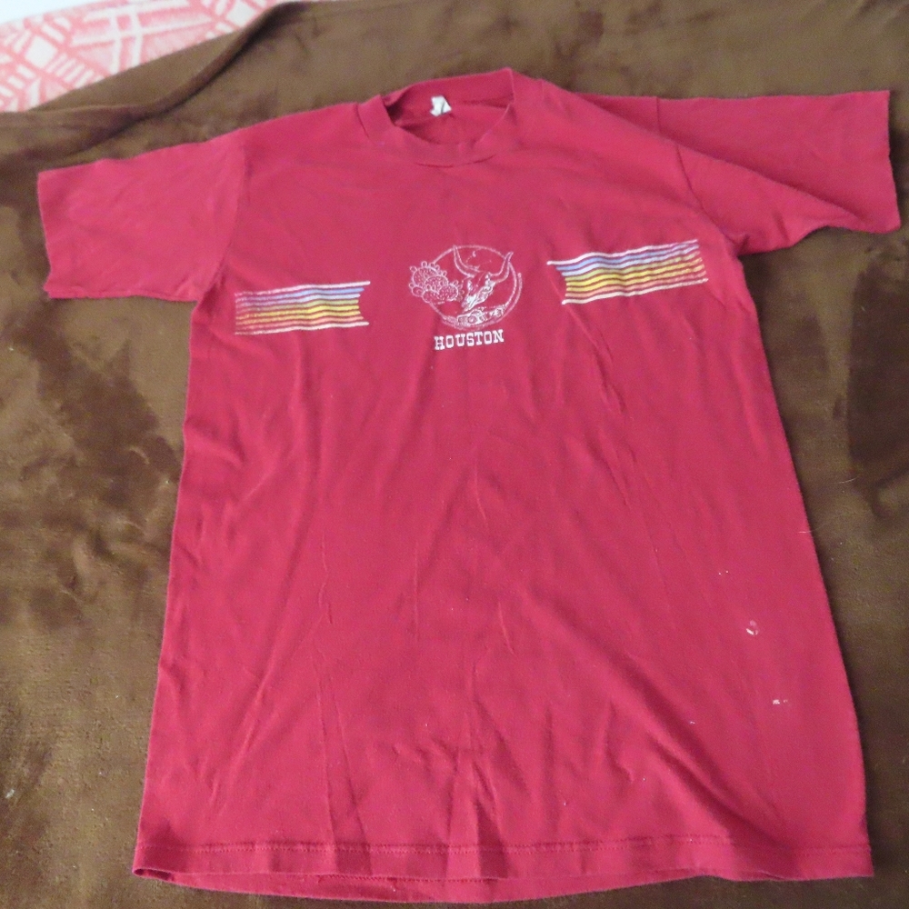 vintage velva sheen houston texas tshirt single stitch M (flawed)
